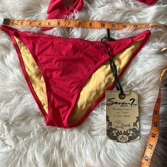 NWT Seven7 pink bikini string halter set Sz-Large - Picture 6 of 11